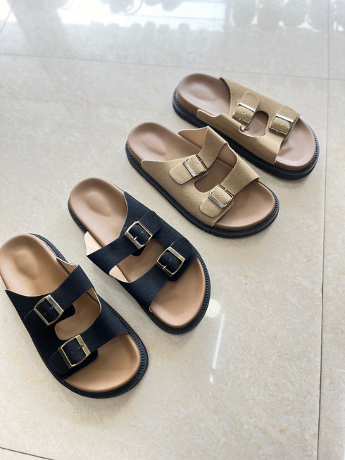Women Casual Double Adjustable Strap Slid on Sandal